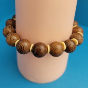 Woodland Harmony Wood And Clay Stretch Bracelet For Men Women