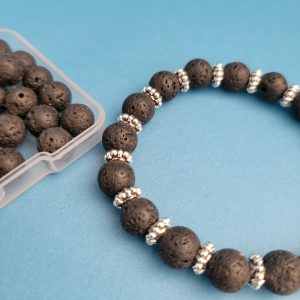 Midnight Breeze Black Lava Rock Diffuser Oil Stretch Bracelet