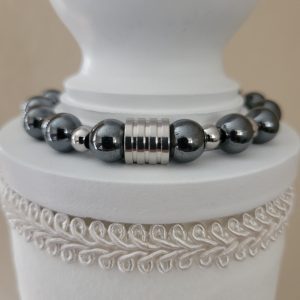 Midnight Hematite Mens Luxury Stretch Bracelet