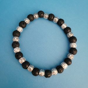 Rugged Masculinity Lava Rock Oil Diffuser Stretch Bracelet